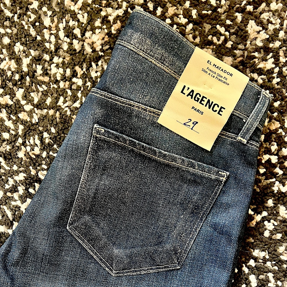 L’AGENCE NWT Matador Glitter Coated Jeans size 29